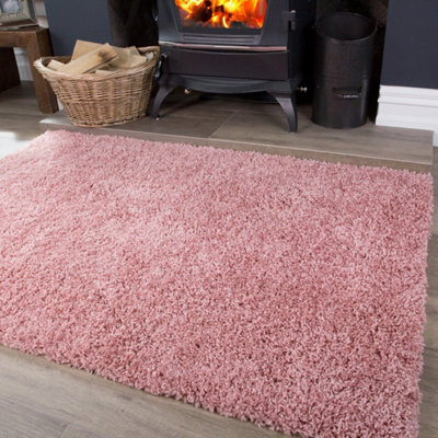 Loomed Soft Value Blush Pink Shaggy Area Rug 110X160Cm - image 1