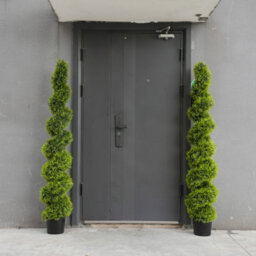 Best Artificial 6Ft - 180Cm Green Cedar Spiral Twist Topiary Tree - Suitable For Outdoor Use - thumbnail 2