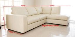 Westpoint Venice Big Corner Sofa Faux Leather Cream Right Hand Side - thumbnail 3