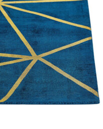Beliani Rug Havza Blue 80 X 150 Cm Viscose - thumbnail 4