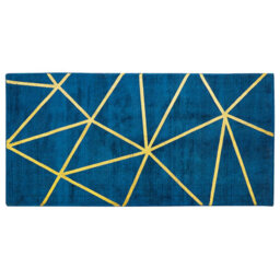 Beliani Rug Havza Blue 80 X 150 Cm Viscose - thumbnail 1