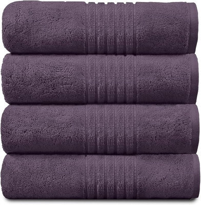 Gc Gaveno Cavailia Hampton Royal 4 Pack Jumbo Bath Sheet 80X170 Purple Egyptian Cotton Premier Super Absorbent Towel - image 1