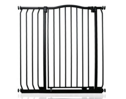 Safetots Extra Tall Curved Top Safety Gate, 89Cm - 98Cm, Matt Black, Extra Tall 100Cm In Height, Pressure Fit Stair Gate - thumbnail 1