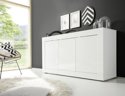 FurniComp LTD Furnicomp Selene 3 Door White Gloss Sideboard - image 1