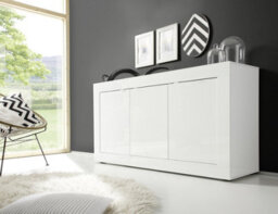 FurniComp LTD Furnicomp Selene 3 Door White Gloss Sideboard - thumbnail 1