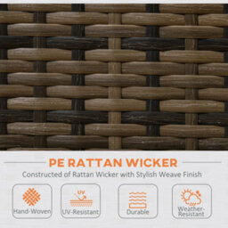 Outsunny Rattan Garden Furniture Set With Storage Table, Cushions, Orange - thumbnail 5