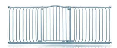 Safetots Curved Top Safety Gate, 188Cm - 197Cm, Matt Grey, Pressure Fit Stair Gate - image 1