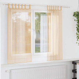 Walplus Voile Curtains With Loops 2 Pcs Sand 140X140 Cm - thumbnail 1