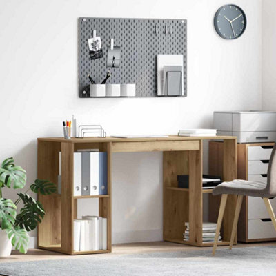 Walplus Desk With Storage With Shelf Artisan Oak 130 X 50.5 X 75 Cm - image 1