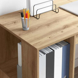 Walplus Desk With Storage With Shelf Artisan Oak 130 X 50.5 X 75 Cm - thumbnail 4