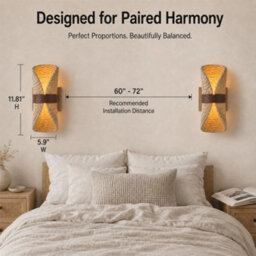 Amorly 1 Pack Bohemian Rustic Farmhouse Wall Sconce, Boho Decorative Lighting Fixture For Bedroom, Bathroom, Living Room, Hallway - thumbnail 3