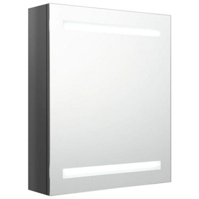 Berkfield Stylish Led Bathroom Mirror Cabinet Shining Grey 50X14X60 Cm - image 1