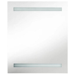 Berkfield Stylish Led Bathroom Mirror Cabinet Shining Grey 50X14X60 Cm - thumbnail 4