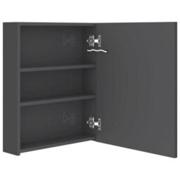 Berkfield Stylish Led Bathroom Mirror Cabinet Shining Grey 50X14X60 Cm - thumbnail 5