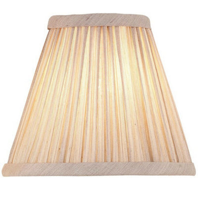 "6"" Luxury Round Tapered Lamp Shade Cream Pleated Organza Modern Elegant Drum" - image 1