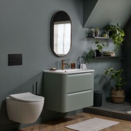 GoodHome Nevado Matt Green Wall-Mounted Vanity Unit & Basin Set (W)800mm (H)600mm - thumbnail 9