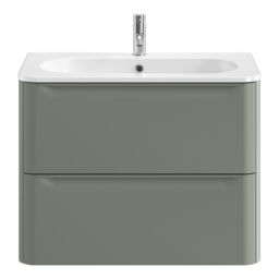 GoodHome Nevado Matt Green Wall-Mounted Vanity Unit & Basin Set (W)800mm (H)600mm - thumbnail 2