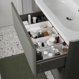 GoodHome Nevado Matt Green Wall-Mounted Vanity Unit & Basin Set (W)800mm (H)600mm - thumbnail 8