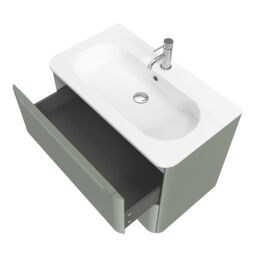 GoodHome Nevado Matt Green Wall-Mounted Vanity Unit & Basin Set (W)800mm (H)600mm - thumbnail 4