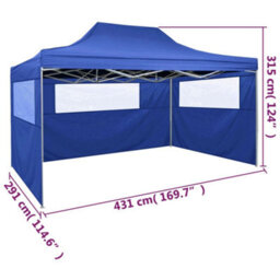 Berkfield Foldable Tent With 3 Walls 3X4.5 M Blue - thumbnail 9