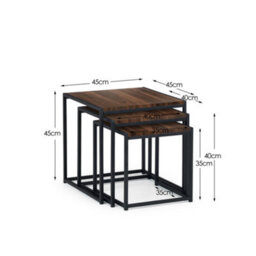 Julian Bowen Tribeca Nest Of 3 Tables - Walnut Effect - thumbnail 5