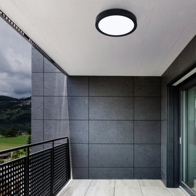 Eglo Argolis 2 Black Metal Led Outdoor Surface Light, Minimalist Design (H) 30mm - image 1