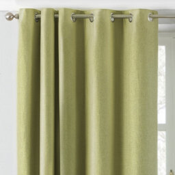 Paoletti Atlantic Twill Woven Room Darkening Eyelet Curtain Pair Green (W)168Cm X (D)137Cm - thumbnail 2