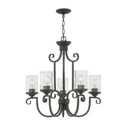 Luminosa Lighting Elstead Hinkley Casa 5 Light Chandelier Olde Black - thumbnail 1
