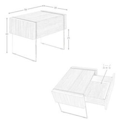 Angel Cerda Stylish Walnut And Tempered Glass Bedside Cabinet For Modern Bedrooms - thumbnail 7