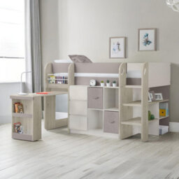 Julian Bowen Saturn 90Cm Single Taupe Midsleeper Cabin Bed With Desk - thumbnail 2