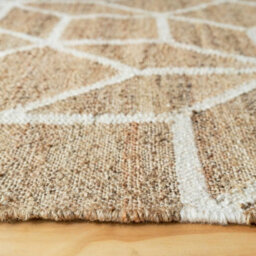 Loomed Handwoven Natural Beige Geometric Jute Area Rug 120X170Cm - thumbnail 4