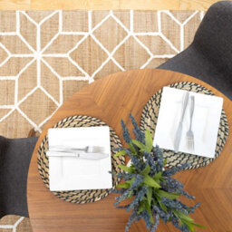 Loomed Handwoven Natural Beige Geometric Jute Area Rug 120X170Cm - thumbnail 3