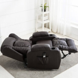 More4Homes Caesar Dual Motor Electric Rise Recliner Bonded Leather Armchair Electric Lift Riser Chair (Brown) - thumbnail 9