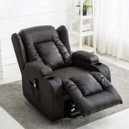 More4Homes Caesar Dual Motor Electric Rise Recliner Bonded Leather Armchair Electric Lift Riser Chair (Brown) - thumbnail 8