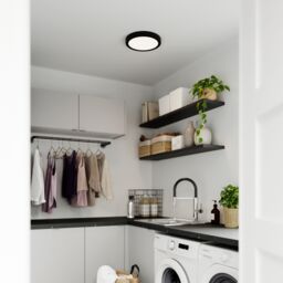 GoodHome Aius Matt Metal & Plastic Black Led Ceiling Light (Dia)30Cm - thumbnail 3