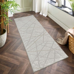 Perla Modern Abstract Linear Living Room Area Rug Metallic Sheen Contemporary Hallway Runner Axis-Grey 200X290 Cm - thumbnail 5