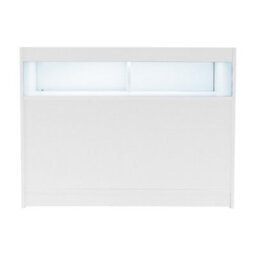 MonsterShop White Shop Counter Led Light B 1200mm Lockable Sliding Doors 2 Keys Retail Storage Unit Display Showcase Cabinet Reception Desk - thumbnail 2