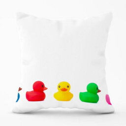 Warren Reed Designer Coloured Rubber Ducks Cushions 60Cm X 60Cm - thumbnail 1