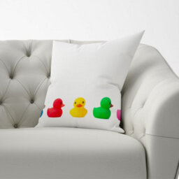 Warren Reed Designer Coloured Rubber Ducks Cushions 60Cm X 60Cm - thumbnail 2