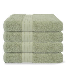 Ohs 4 Pack Of 100% Cotton Bath Sheet, 90 X 150Cm - Sage Green