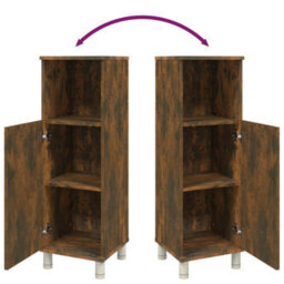 Berkfield Bathroom Cabinet Smoked Oak 30X30X95 Cm Engineered Wood - thumbnail 9