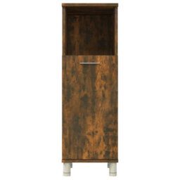 Berkfield Bathroom Cabinet Smoked Oak 30X30X95 Cm Engineered Wood - thumbnail 7