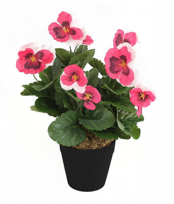 Best Artificial 30Cm Pink Pansy Plug Plant - Pot Not Included - image 1