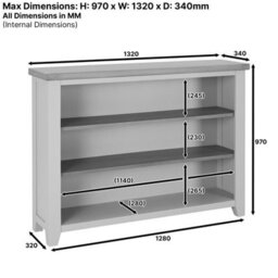 The Furniture Market Cheshire Dove Grey Painted Wide Low Bookcase - thumbnail 8