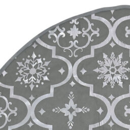 Berkfield Luxury Christmas Tree Skirt With Sock Grey 90 Cm Fabric - thumbnail 6