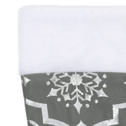 Berkfield Luxury Christmas Tree Skirt With Sock Grey 90 Cm Fabric - thumbnail 7