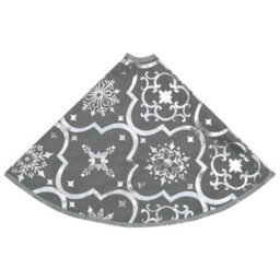 Berkfield Luxury Christmas Tree Skirt With Sock Grey 90 Cm Fabric - thumbnail 5