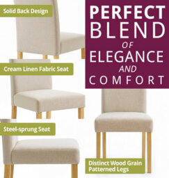 Hallowood Furniture Newquay Oak Flip Top Extending Table With 4 Upholstered Roll Top Dining Chairs In Cream Fabric - thumbnail 6