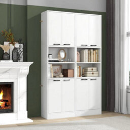 Kitchen Pantry Cabinet 190Cm Tall Freestanding Cupboard W/doors White - thumbnail 5