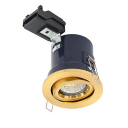 Forum Lighting Forum Electralite Ela-27466-Satbrs Yate Fixed Fire Rated Adjustable Downlight - Satin Brass (11953) - thumbnail 1